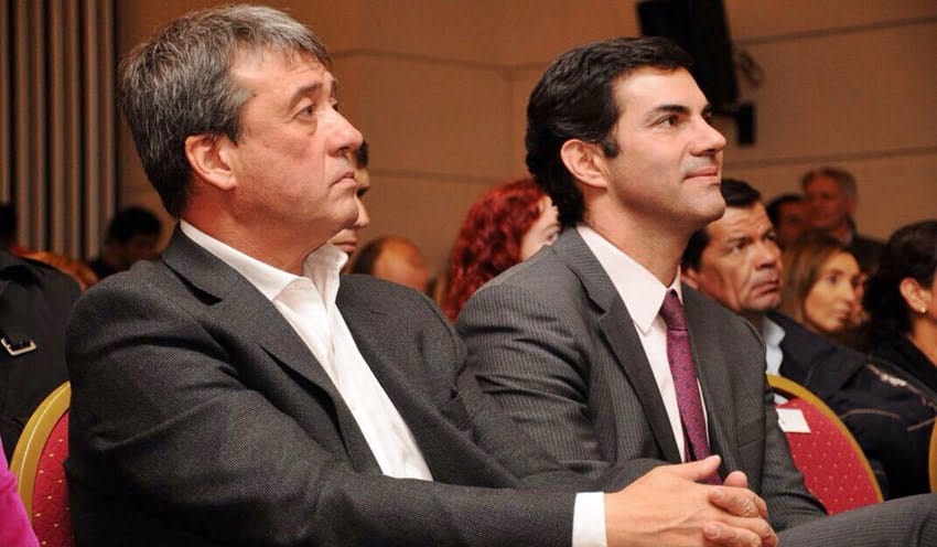 Adolfo Bermejo con Juan Manuel Urtubey en el hotel Diplomatic de Mendoza.